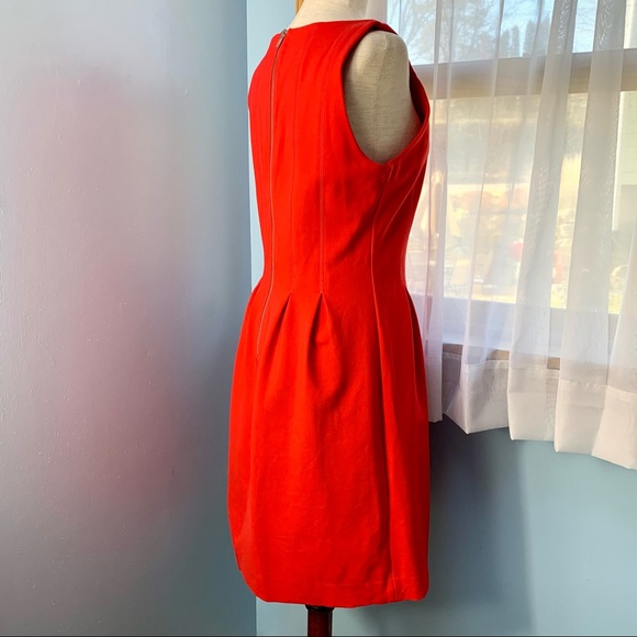 J. Crew Red Pleated Fit and Flare Sleeveless Dress - Picture 6 of 8